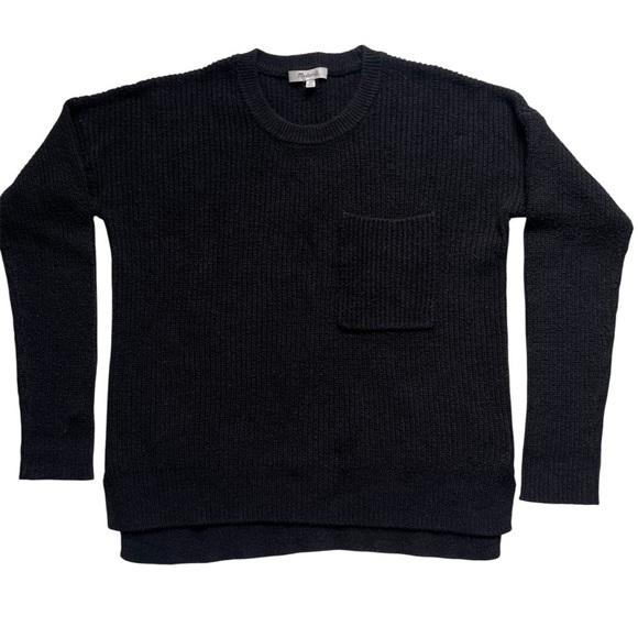 Madewell Black Thompson Pocket Pullover Sweater Size XS Style AA782 - Picture 3 of 9